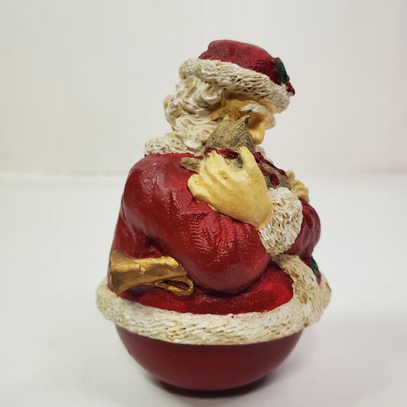 Ball wobble Santa Christmas Figurine Santa w/Kitten cat lover xmas gift - Picture 2 of 9